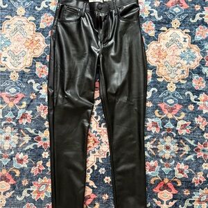 Abercrombie & Fitch Black Faux Leather Skinny Pants